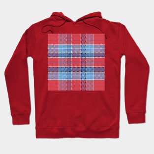 pattern Scottish tartan blue and red Hoodie